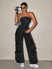 Women’s Strapless Denim Outfit