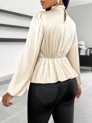 Women’s Casual Satin Peplum Top