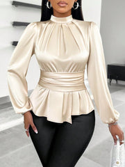 Women’s Casual Satin Peplum Top