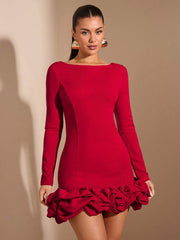 Elegant Red Winter Celebration Dress