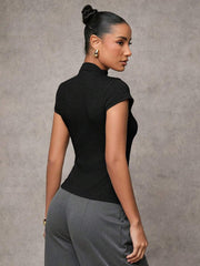 Elegant Solid Color Casual Top