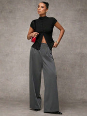 Elegant Solid Color Casual Top