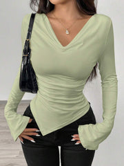 Casual Asymmetric Knit T-Shirt