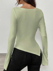 Casual Asymmetric Knit T-Shirt