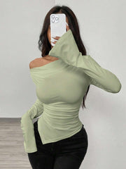 Casual Asymmetric Knit T-Shirt