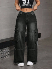 Women’s Wide Leg Cargo Jeans